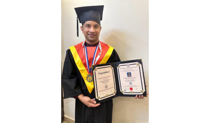 From Mount Elbert Central University, USA, Dr. I. Venugopal Reddy Receives Honorary Doctorate Degree.