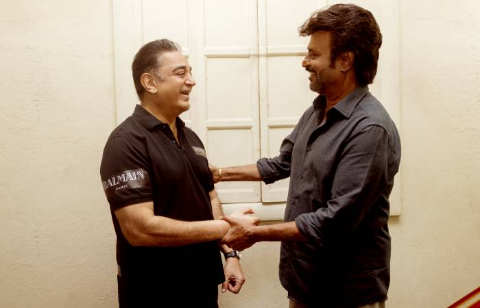 
"Rajinikanth and Kamal Haasan Reunite on Set: Fans Eager for Joint Venture After 21 Years"