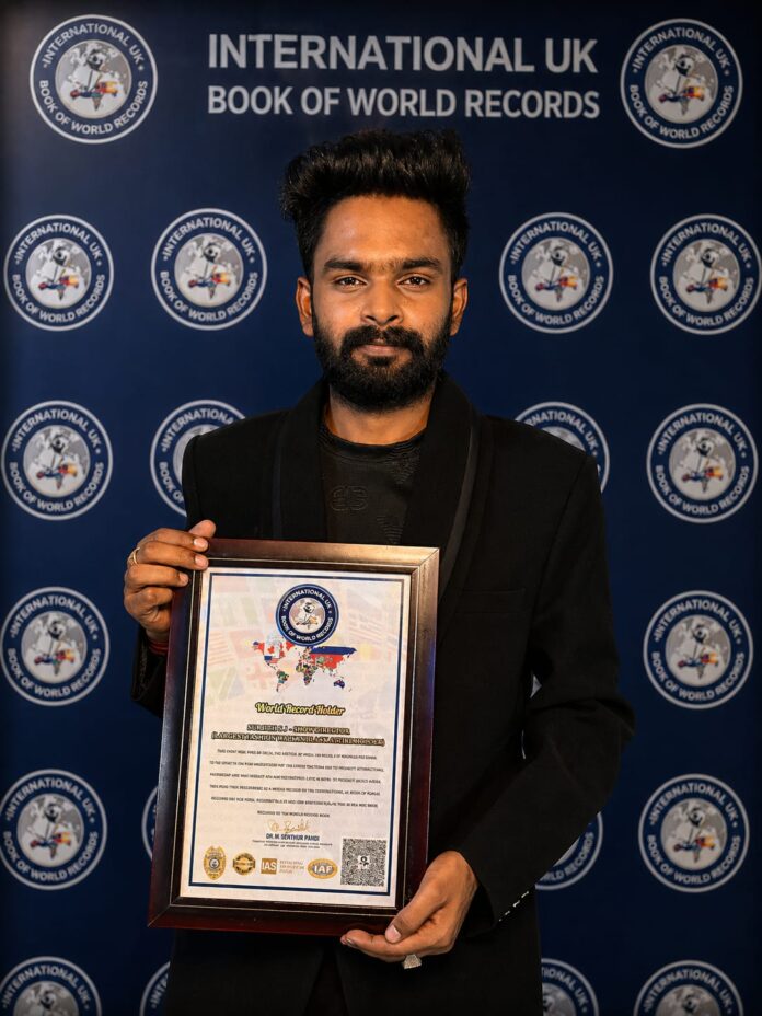 Surjith SJ Sets World Record for Largest Fashion Walk in Black Attire at Pragati Maidan, New Delhi